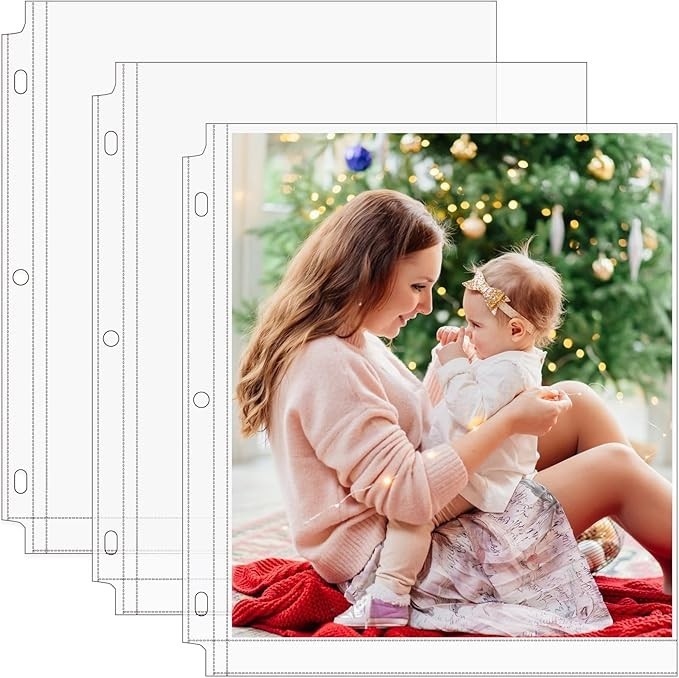 MaxGear 30 Pack 8 x 10 Photo Sleeves for 3 Ring Binder, Heavy-Duty Archival Phot MaxGear 30 Pack 8 x 10 Photo Sleeves for 3 Ring Binder, Heavy-Duty Archival Phot