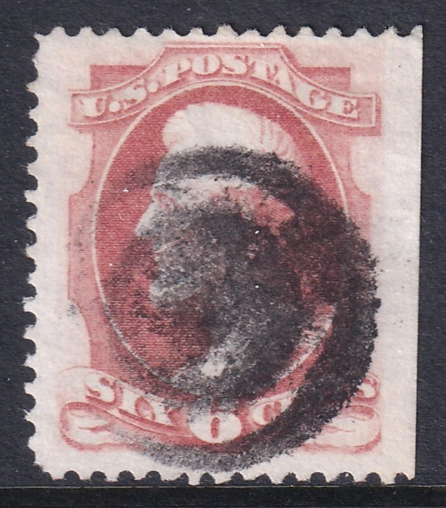 USA 1870 used 6 cent carmine Lincoln stamp USA 1870 used 6 cent carmine Lincoln stamp
