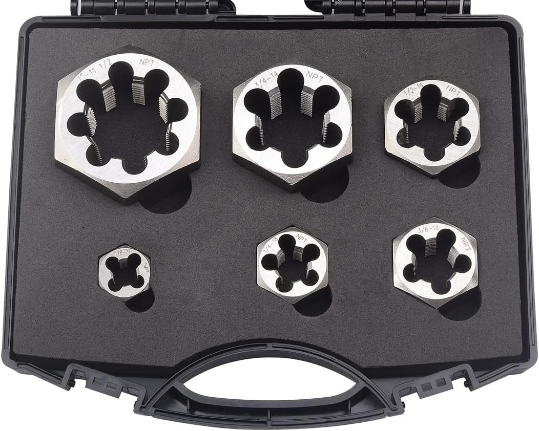 NPT Pipe Hex Die Set 6 Pcs Cartbon Steel 1/8 NPT Pipe Hex Die Set 6 Pcs Cartbon Steel 1/8