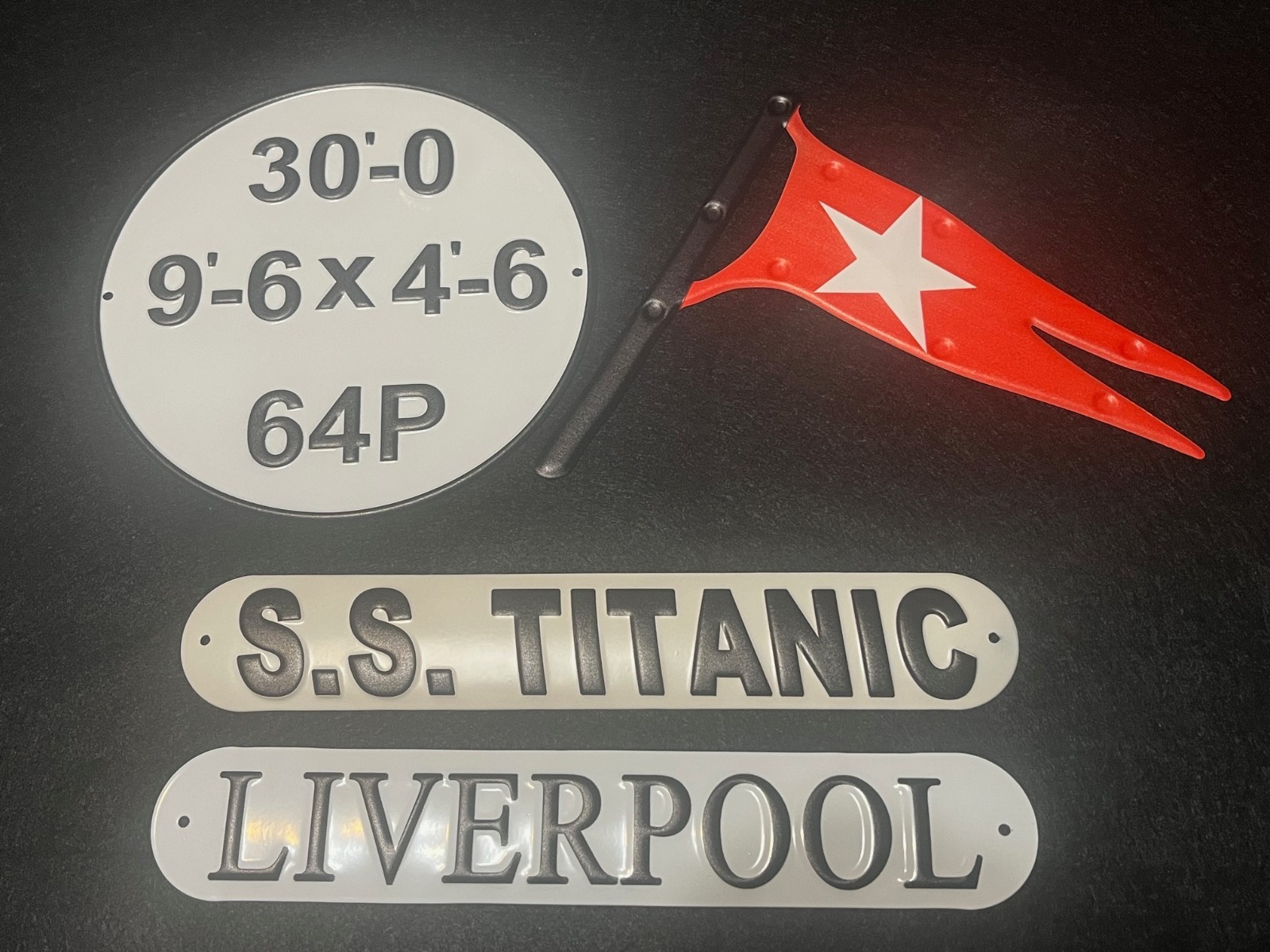 TITANIC White Star Line, Lifeboat Insignia Plaques, Complete Set, 25 G STEEL
