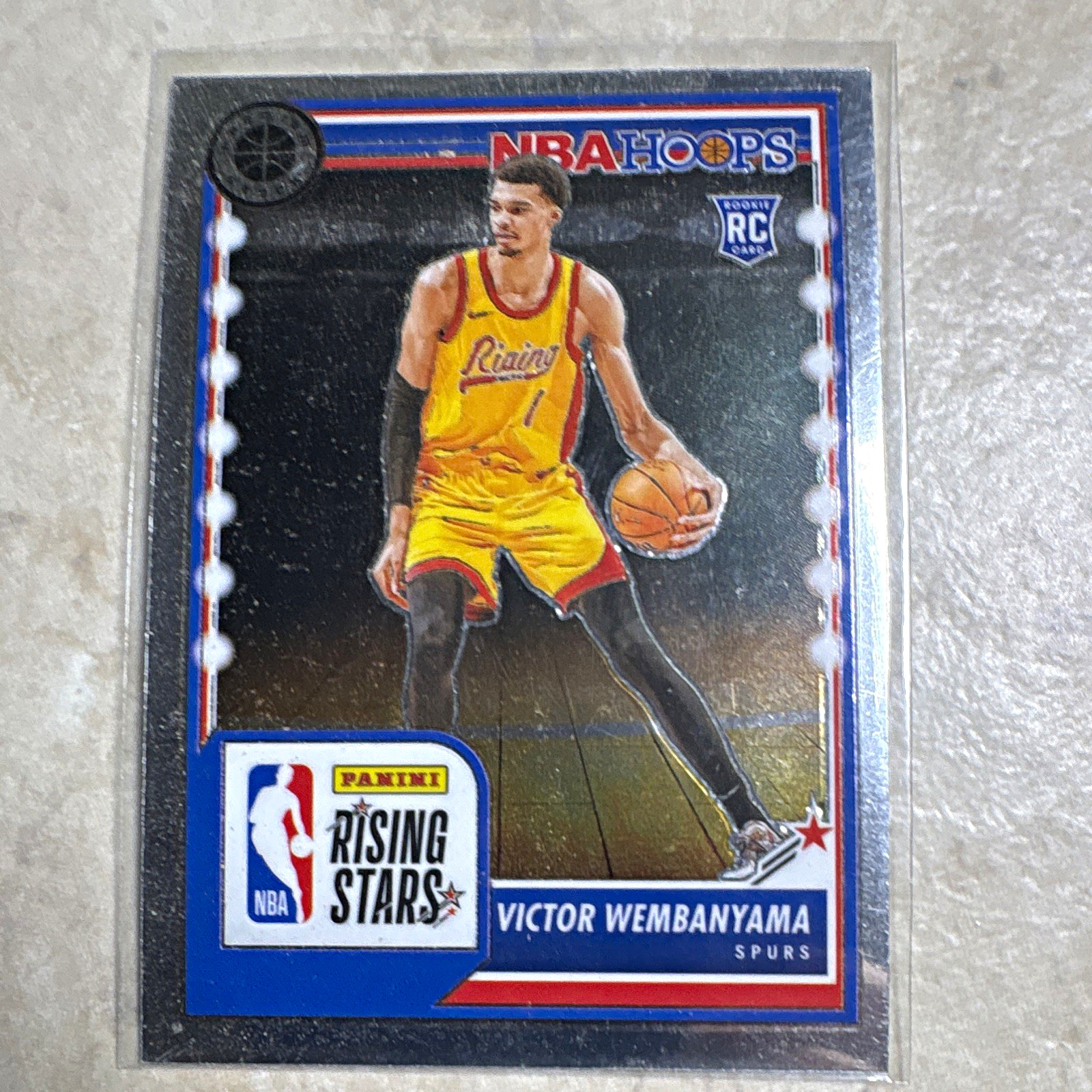 Panini 2023-24 NBA Hoops Premium Stock Rising Stars Wembanyama RC Spurs #282