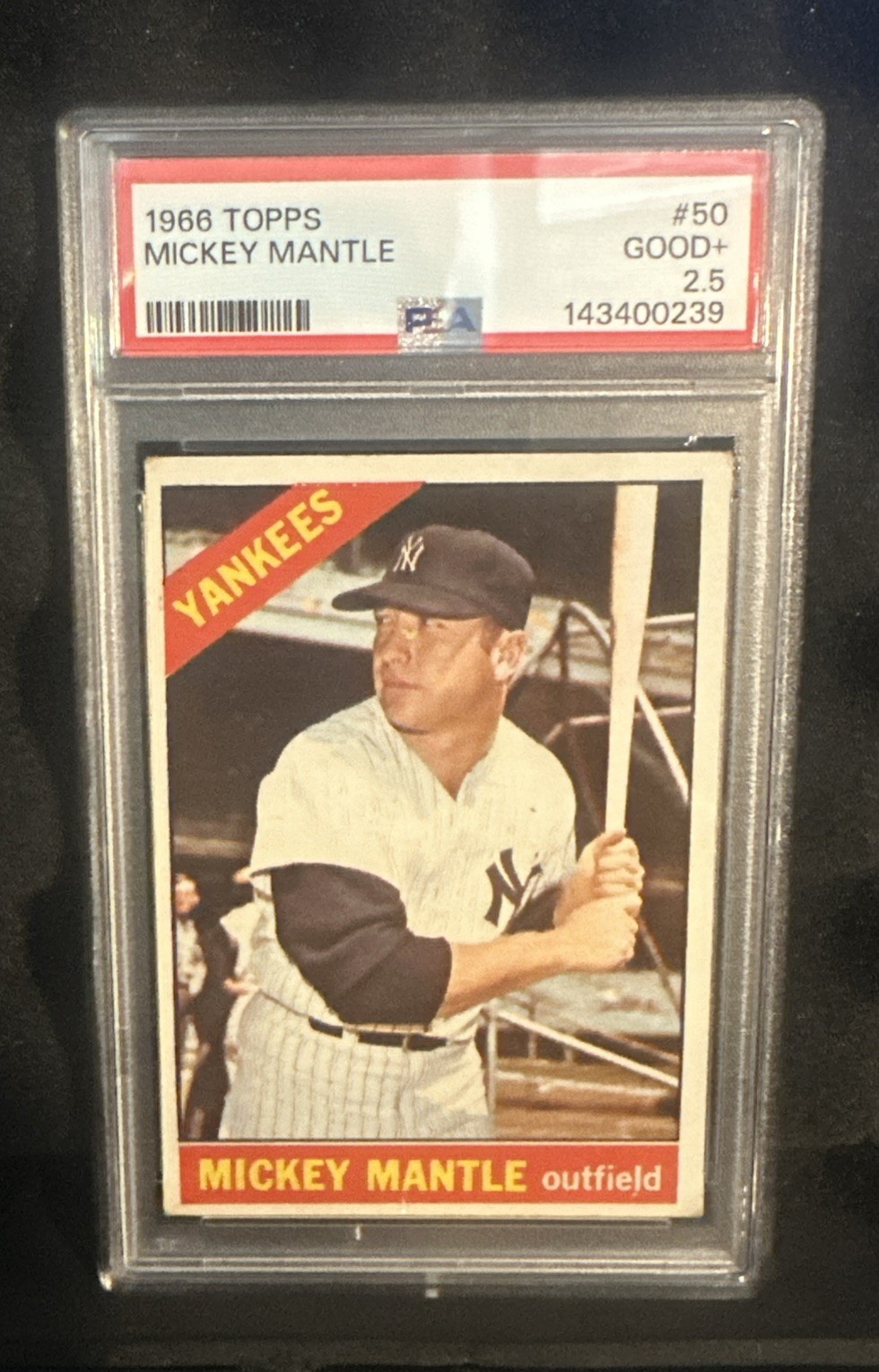 1966 Topps #50 Mickey Mantle PSA Good 2.5 Vintage 1966 Topps #50 Mickey Mantle PSA Good 2.5 Vintage