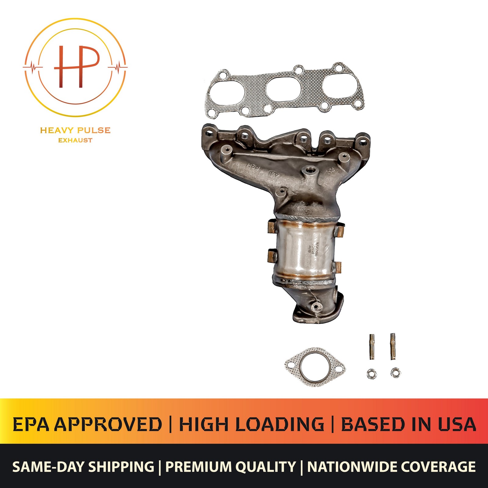 Right Catalytic Converter with Integrated Exhaust Manifold for 2007-2010 Hyundai