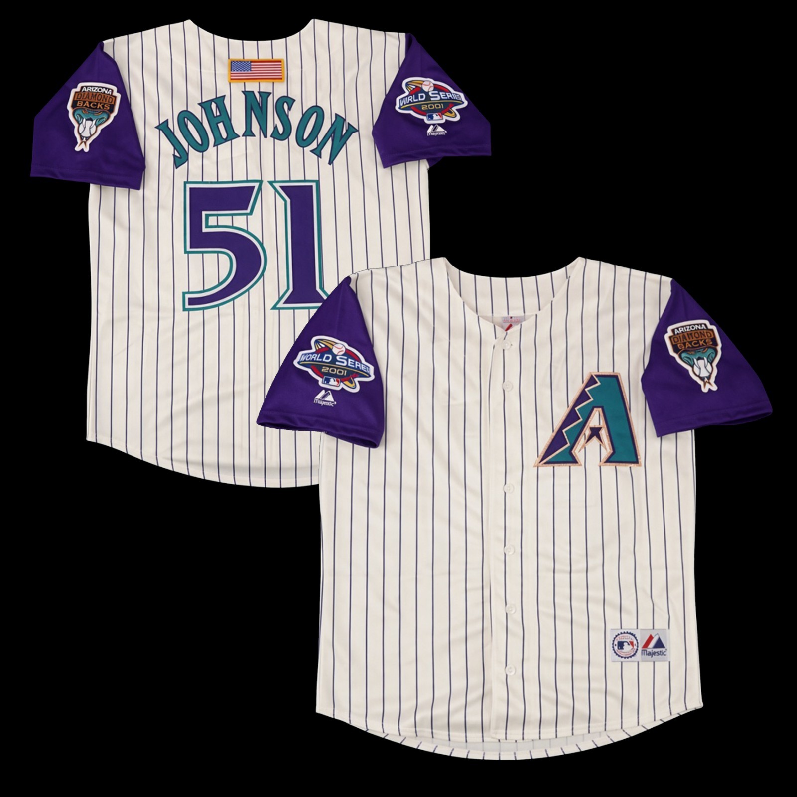 Randy Johnson 2001 Arizona Diamondbacks Alt Ivory World Series Jersey Print