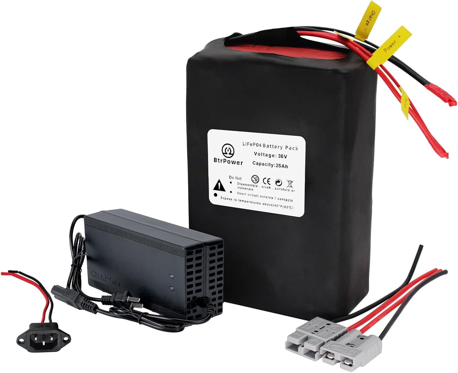 BtrPower 36V Battery Pack 25Ah Lithium LiFePO4 for Bicycle Motor E_Bik,e 50A BMS BtrPower 36V Battery Pack 25Ah Lithium LiFePO4 for Bicycle Motor E_Bik,e 50A BMS