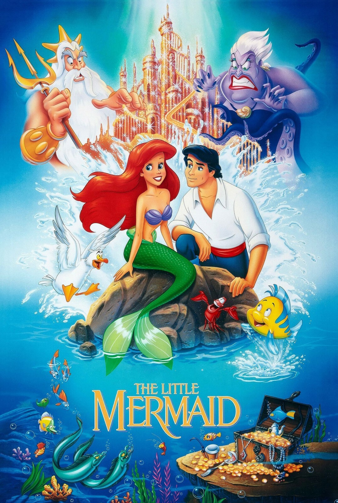 1989 Walt Disneys The Little Mermaid Movie Poster Print Ariel Ursula Sebastian🍿 1989 Walt Disneys The Little Mermaid Movie Poster Print Ariel Ursula Sebastian🍿