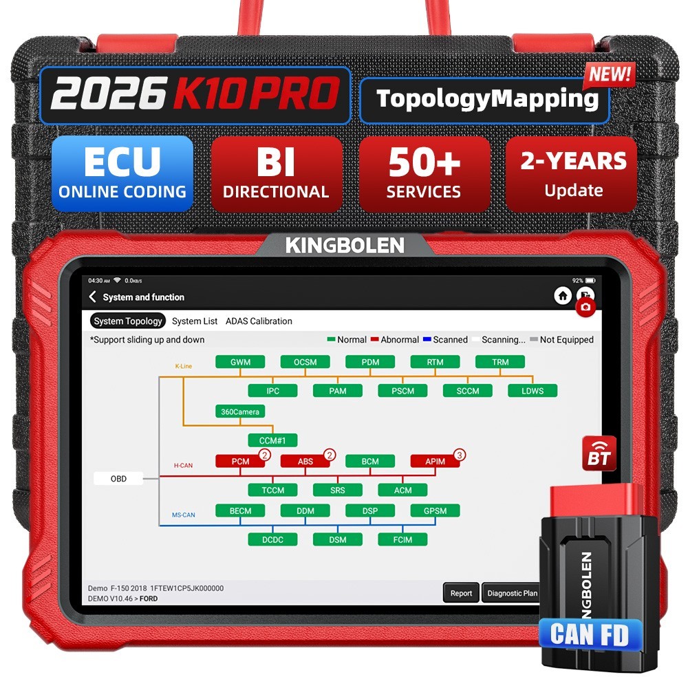 2026 Kingbolen K10 PRO Car Bi-directional Diagnostic Tools Advanced ECU Coding