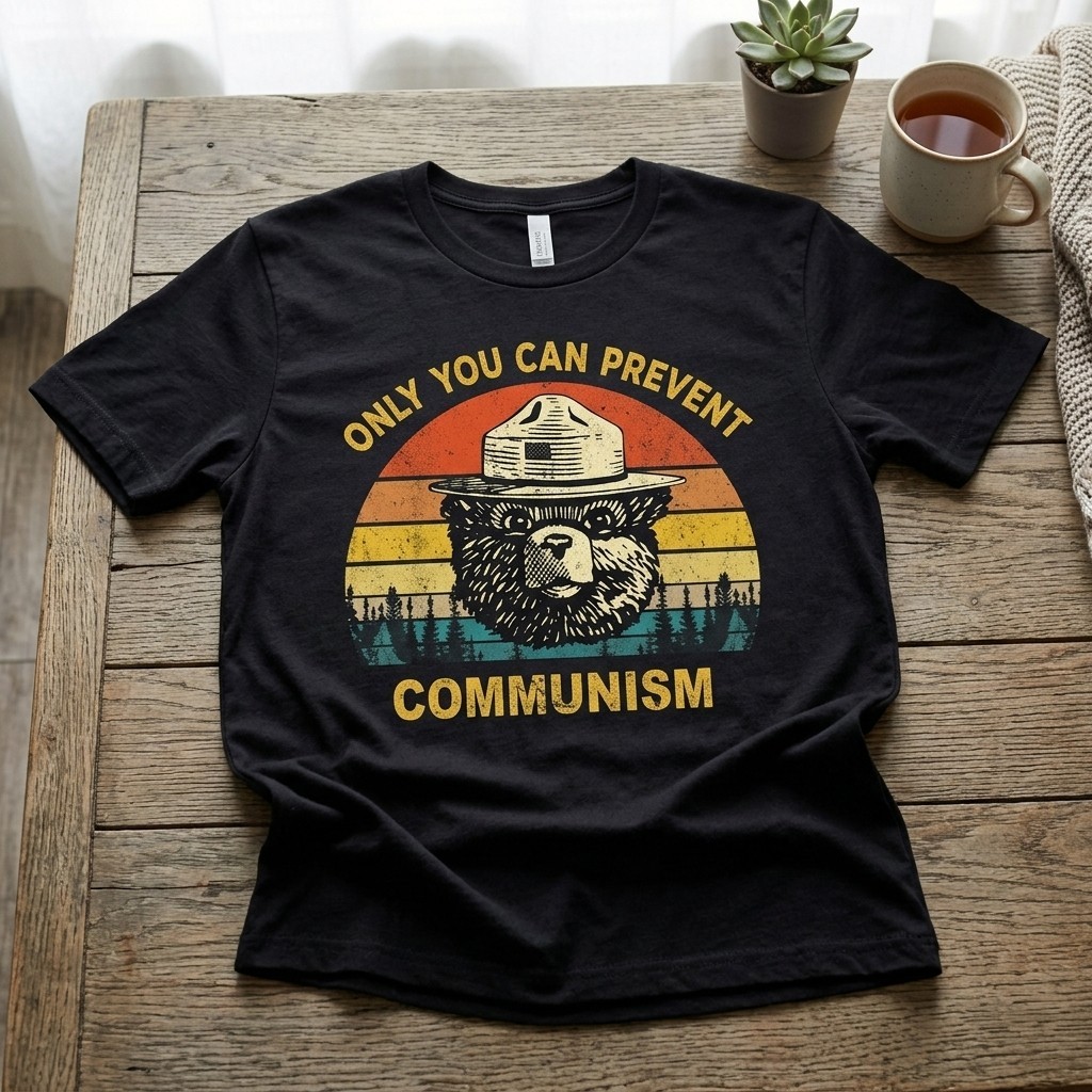 Vintage Only You Can Prevent Communism Bear Retro Unisex T-Shirt