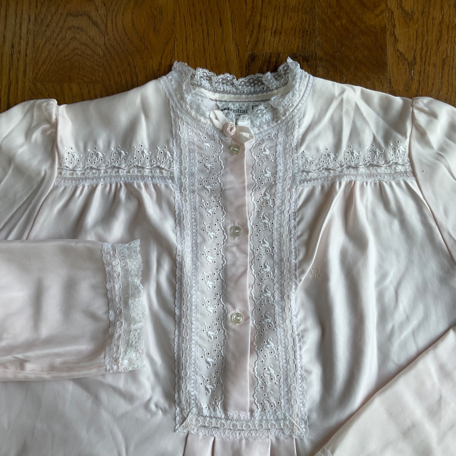VTG Christian Dior Lingerie Pale Pink Full Length Nightgown Medium VTG Christian Dior Lingerie Pale Pink Full Length Nightgown Medium