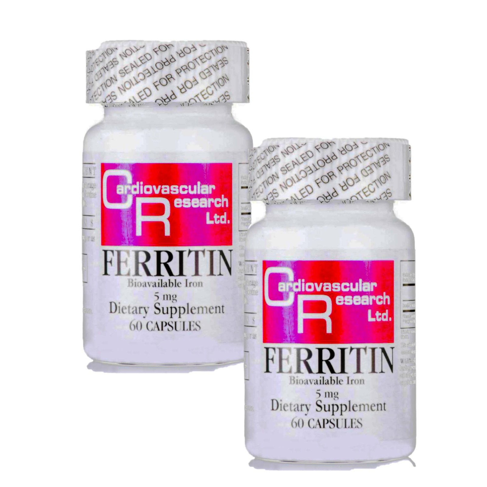Cardiovascular Research Ferritin (Bioavailable Iron), 60 Count (Pack of 2)
