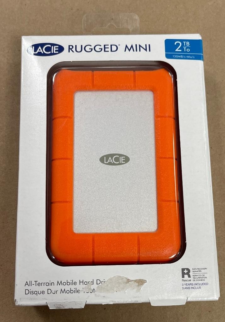 LaCie RUGGED MINI 2TB EXTERNAL HARD DRIVE (LAC9000298) BRAND NEW SEALED.