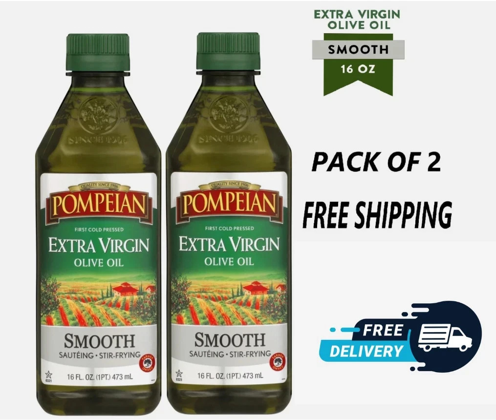 Pompeian Smooth Extra Virgin Olive Oil - 16 fl oz (Pack of 2)