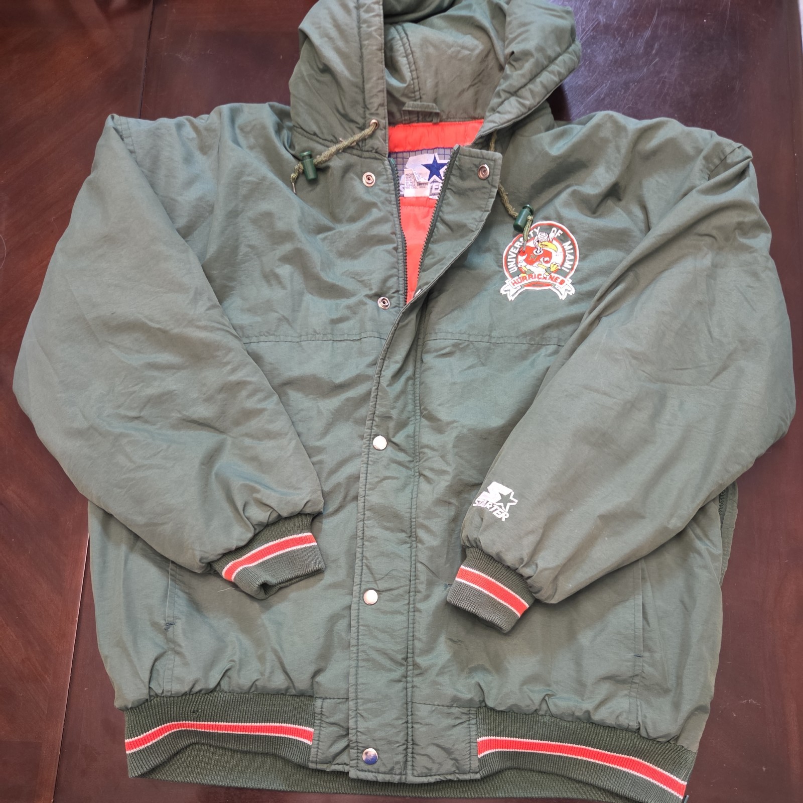 VINTAGE 1990s Starter Jacket University of Miami Men\'s Large RARE See Photos VINTAGE 1990s Starter Jacket University of Miami Men\'s Large RARE See Photos