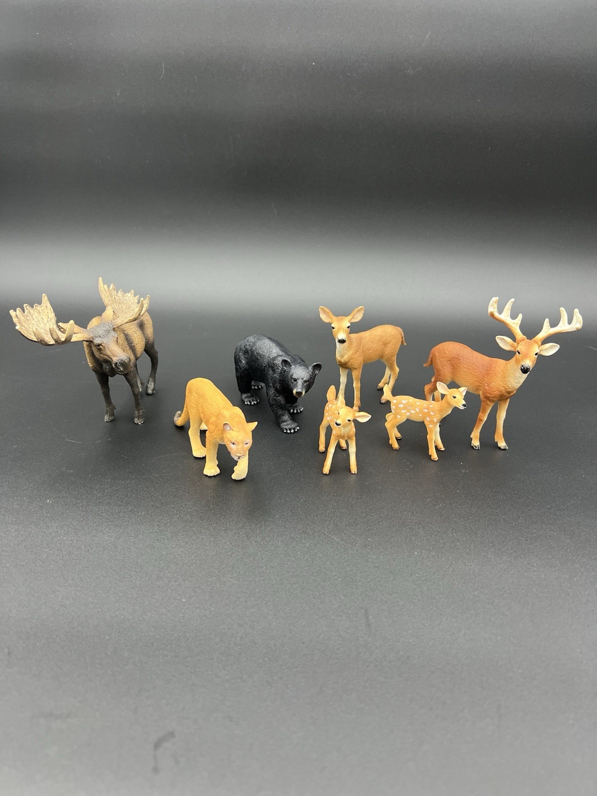 Mixed Lot Of 7 Schleich North American Forest Animals~ Moose Deer Bear READ