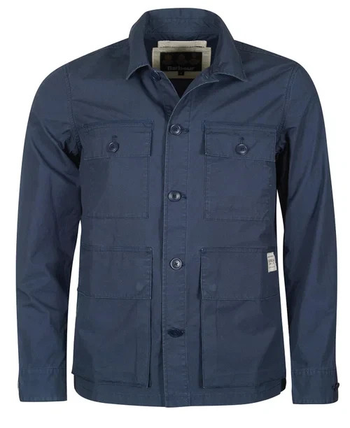 New Barbour Rowden Casual Jacket Mens L Navy Blue Cotton Utility Field Coat NWT
