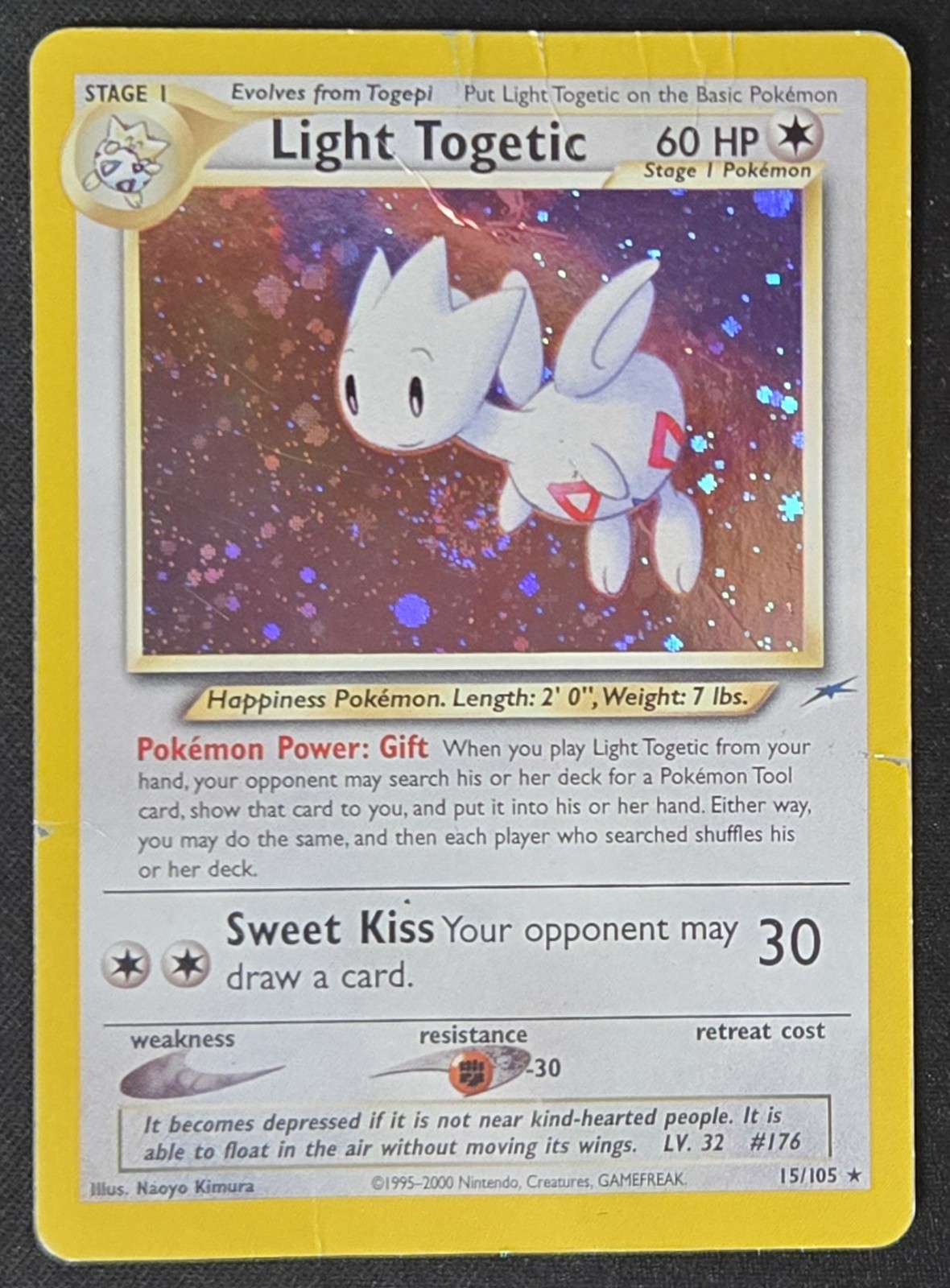 SWIRL Light Togetic 15/105 Neo Destiny Holo Rare WoTC Pokémon TCG 2000 HP/DMG