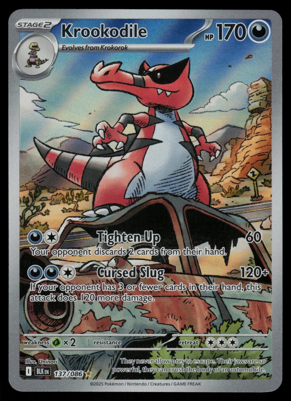 Krookodile 137/086 Illustration Rare - Pokemon Black Bolt Holo NM Krookodile 137/086 Illustration Rare - Pokemon Black Bolt Holo NM