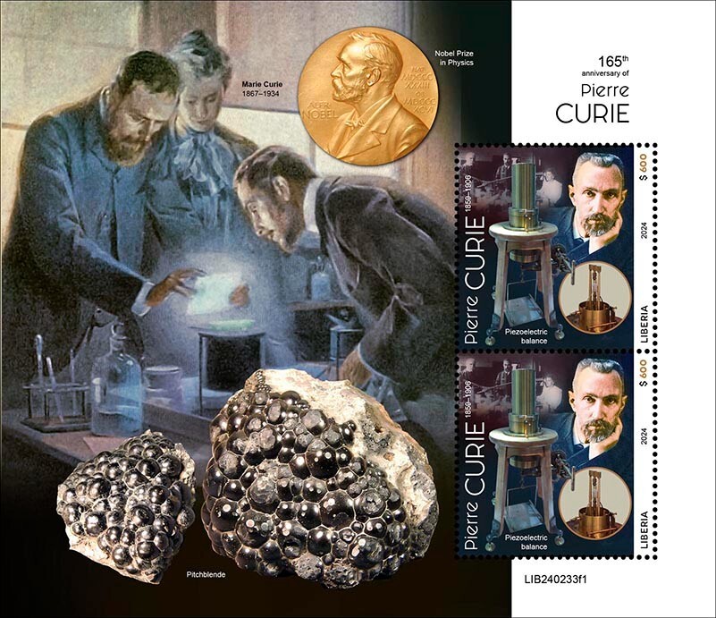 2025 04- LIBERIA- PIERRE CURIE 165TH I     2V complet set MNH/**