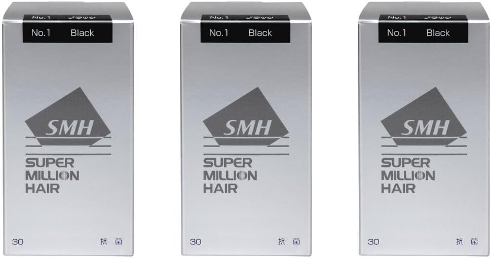 SUPER MILLION HAIR 30g x 3 loss thinning for Men & Women 3 Color Black Brawn