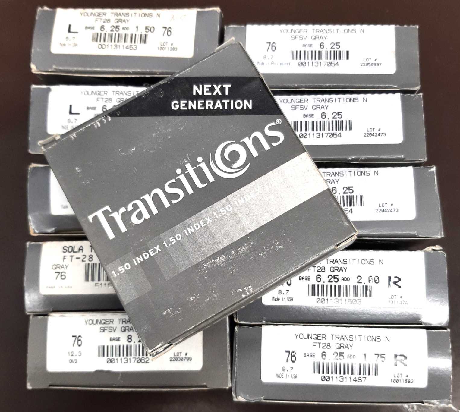 11 Pcs Various Transitions Signature Gray Lenses 76mm Base 6.25 ~ BB32 11 Pcs Various Transitions Signature Gray Lenses 76mm Base 6.25 ~ BB32