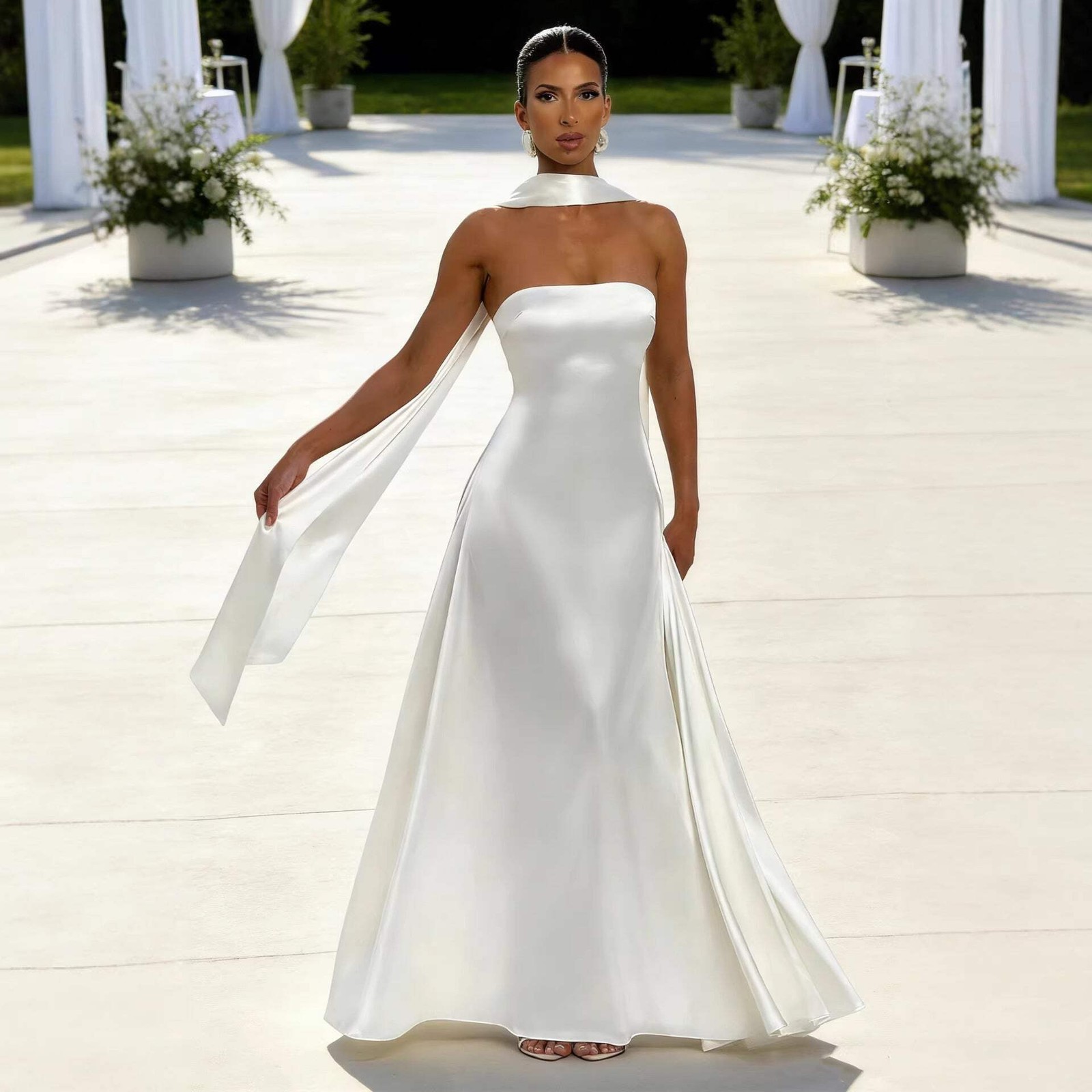 Elegant Strapless Maxi Gown – Prom Evening Party
