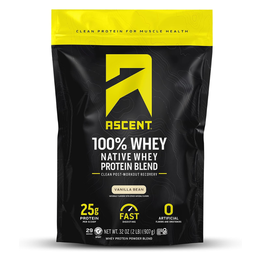 Ascent Whey Protein Powder Post Workout Whey Protein Isolate, Vanilla Bean 2lb