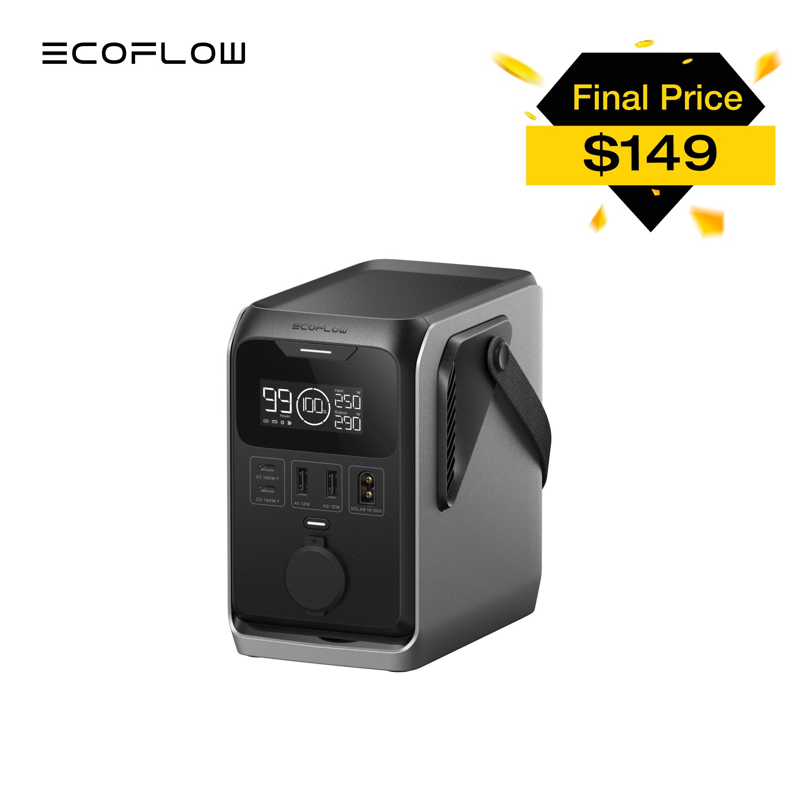 EcoFlow TRAIL 300 DC Portable Power Station 288Wh Battery 300W Solar Generator