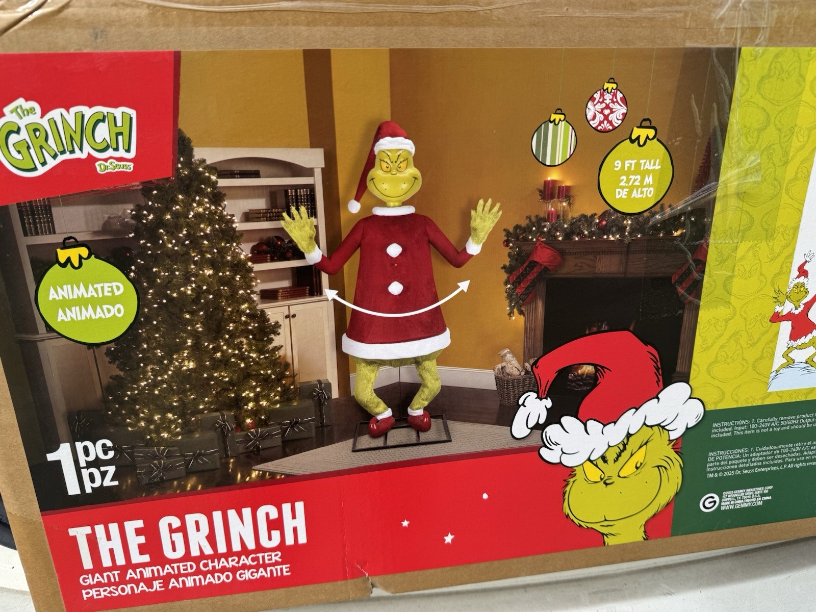 9 Ft Giant Animated Dr. Seuss Grinch Christmas Prop Animatronic - BRAND NEW