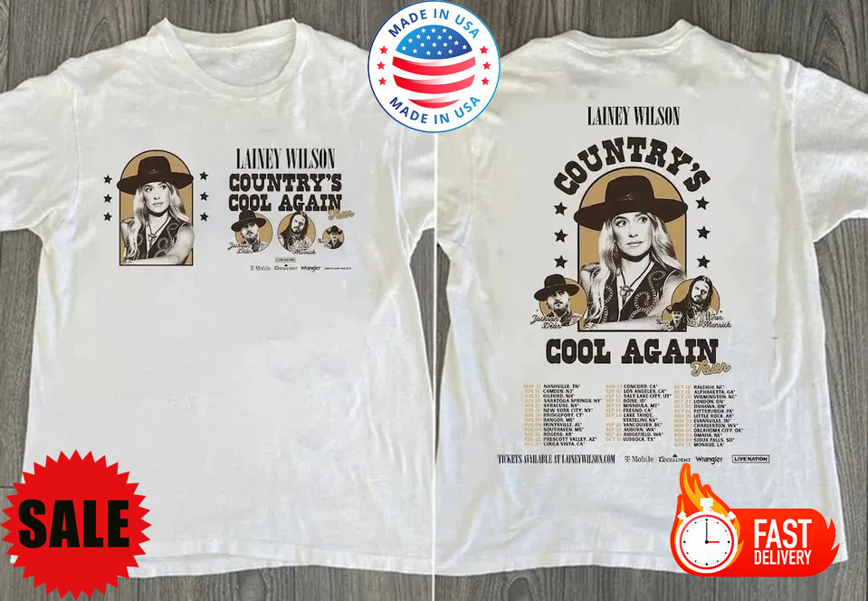 New Rare Lainey Wilson Country’s Cool Again Tour 2024 Cotton Unisex Shirt