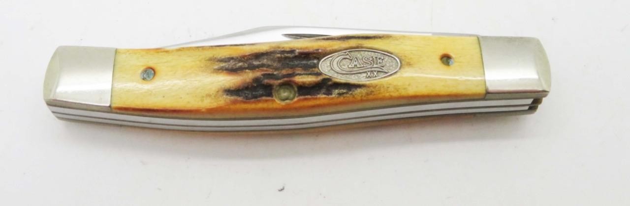 J22) UNUSED 1988 CASE XX 52032 STAG 2-BLADE FOLDING KNIFE