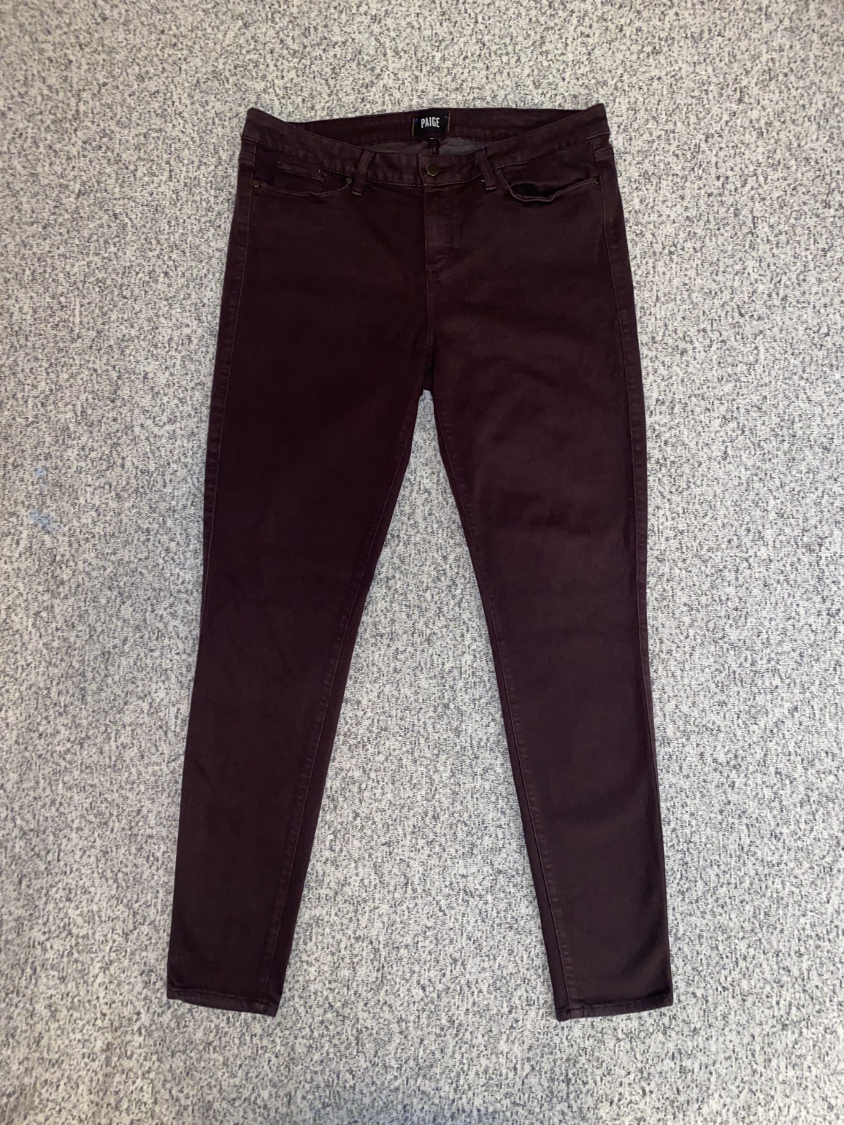 PAIGE Verdugo Ultra Skinny Jeans Womens 33 Plum Burgundy Stretch Denim Pants