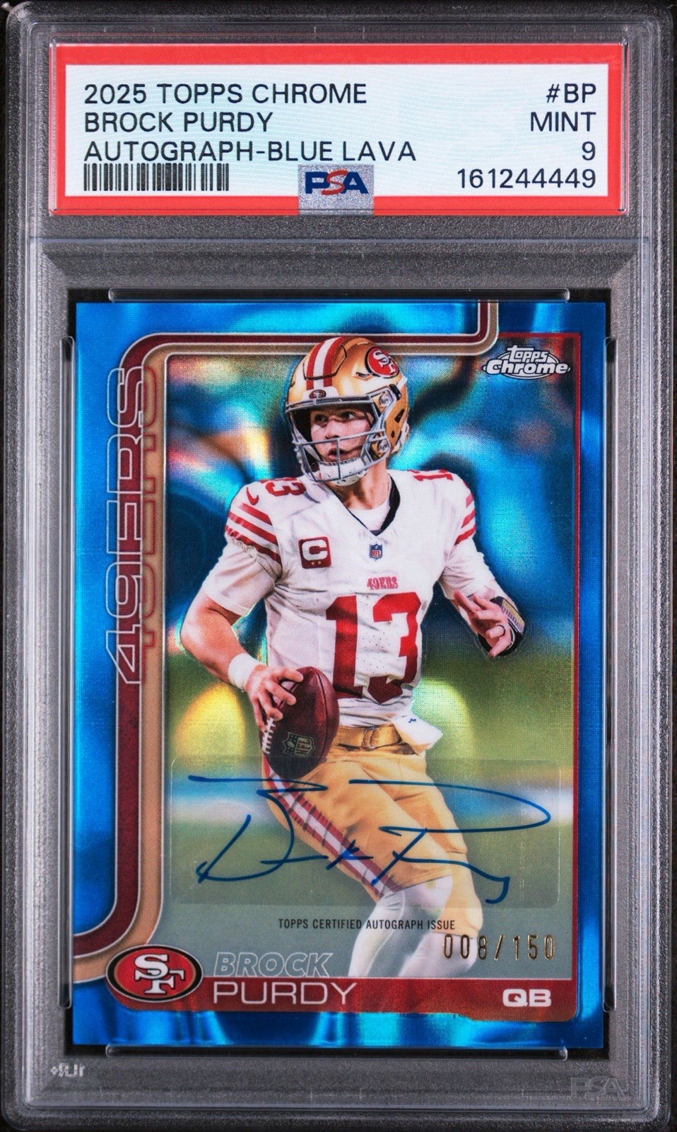 2025 Topps Chrome - Autographs Brock Purdy #BA-BP Blue Lava Refractor /150 POP 2 2025 Topps Chrome - Autographs Brock Purdy #BA-BP Blue Lava Refractor /150 POP 2