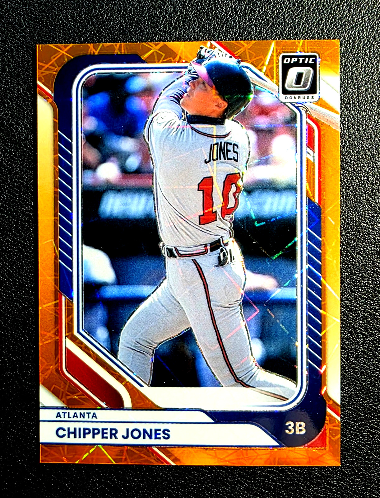 Chipper Jones 2026 Donruss ORANGE VELOCITY Prizm Refractor SP #85 Braves HOF /99 Chipper Jones 2026 Donruss ORANGE VELOCITY Prizm Refractor SP #85 Braves HOF /99