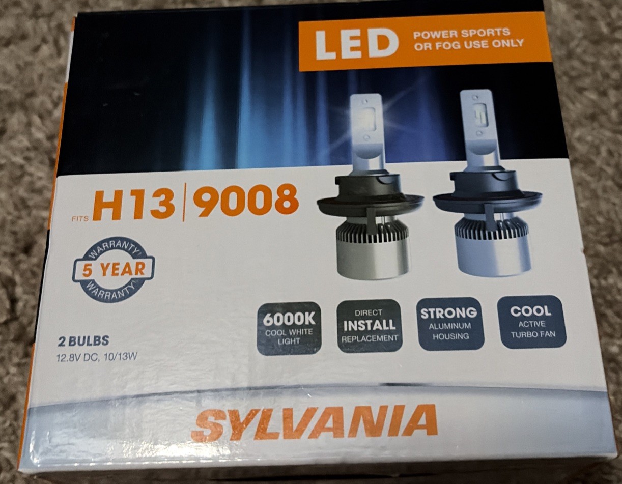 NEW unopenned Sylvania LED 2 Bulbs H13 9008 PN: H13SL.BX2