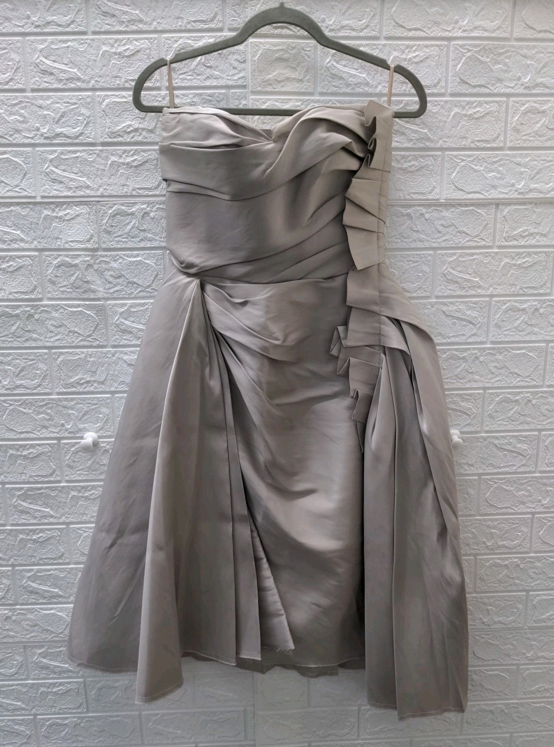 Pre-Owned Lanvin Haute Couture Line Dress In Silver Size 38 Pre-Owned Lanvin Haute Couture Line Dress In Silver Size 38