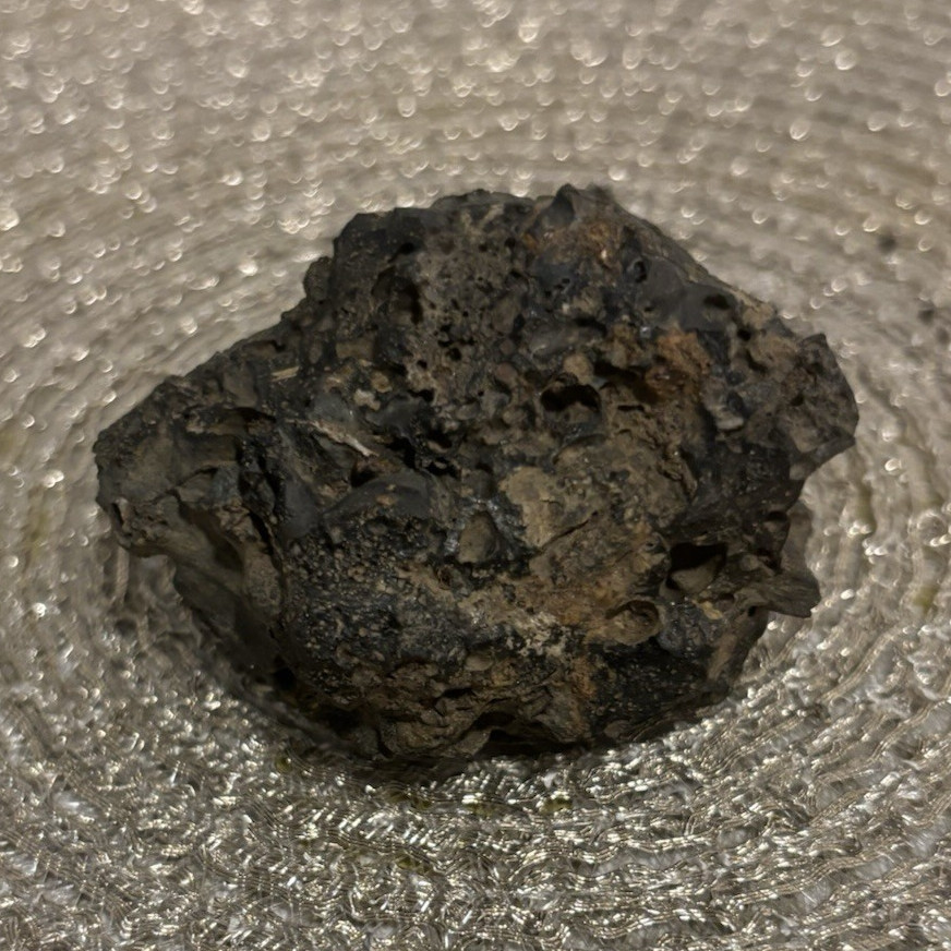 Rough Dark Mineral Rock Specimen, Unique Texture, Collectible Rough Dark Mineral Rock Specimen, Unique Texture, Collectible