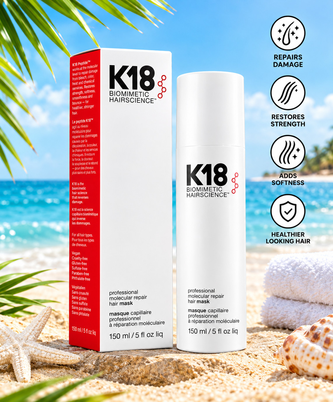 K18 Biomimetic Hairscience Leave-in Molecular Repair Hair Mask- 150ml/5oz Sealed K18 Biomimetic Hairscience Leave-in Molecular Repair Hair Mask- 150ml/5oz Sealed