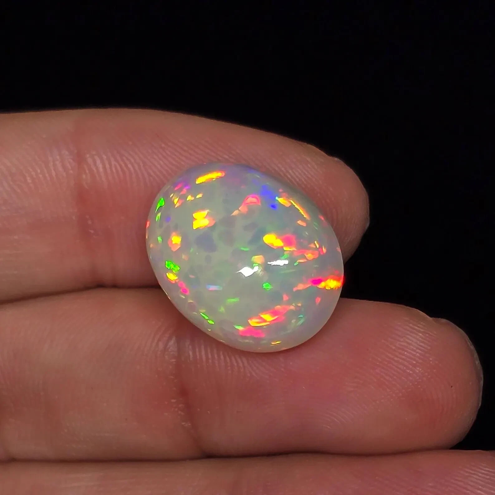7.25 Ct Natural Multicolor Fire Opal Oval Cabochon AAA+ Australian Gemstone