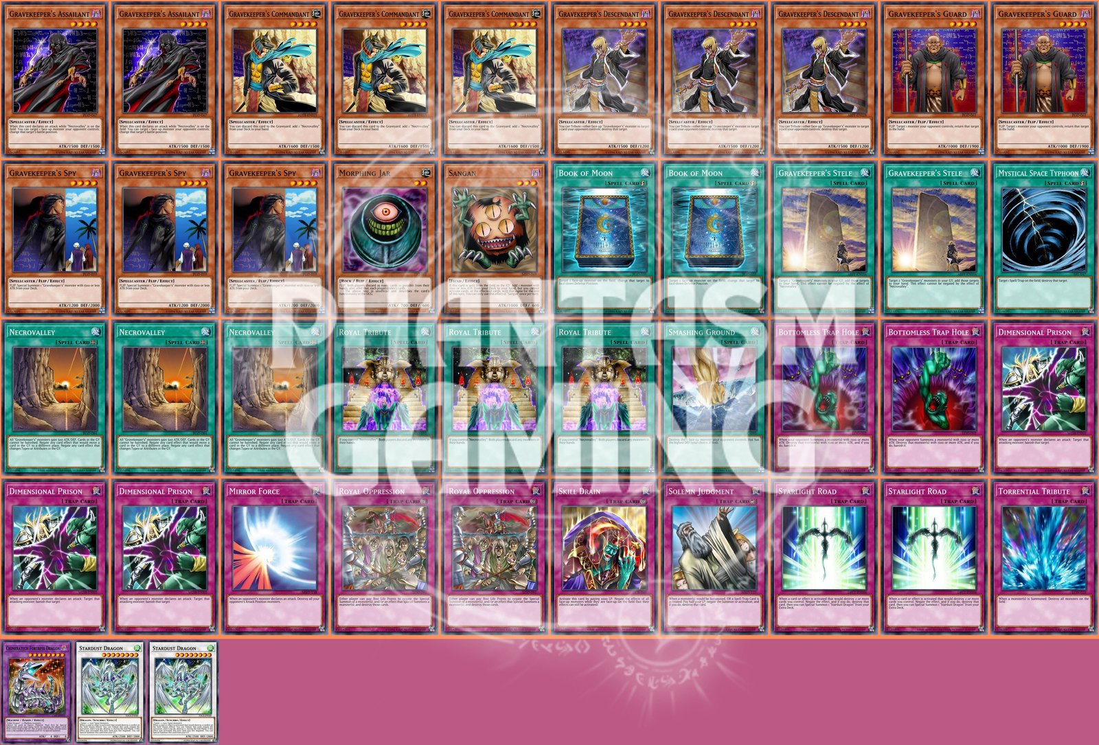 Gravekeepers Edison Deck Stardust Dragon Guard Spy Commandant Yugioh