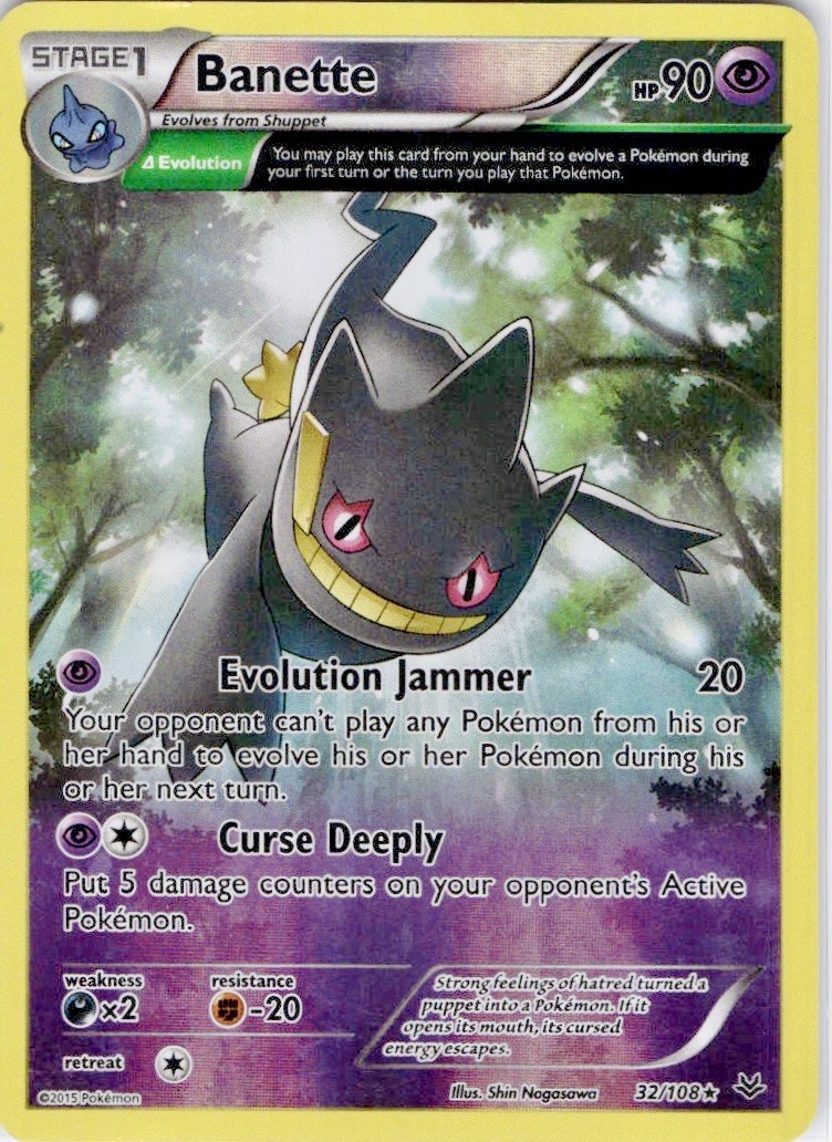 Banette 32/108 Rare Roaring Skies Pokemon Reverse Holo Lightly Played Banette 32/108 Rare Roaring Skies Pokemon Reverse Holo Lightly Played