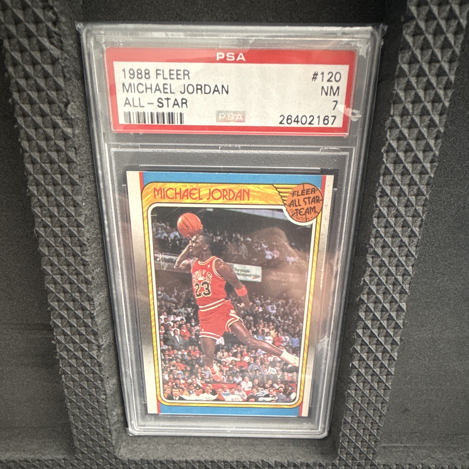 Fleer 1988-89 Michael Jordan All-Star Team #120 Chicago Bulls PSA 7 Fleer 1988-89 Michael Jordan All-Star Team #120 Chicago Bulls PSA 7