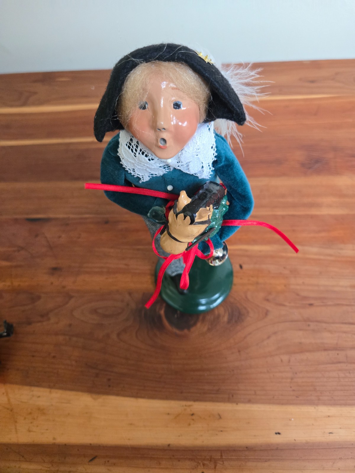 Vtg 1994 Byers Choice Fritz First Edition Caroler Boy Hobby Horse Teal Velvet 94