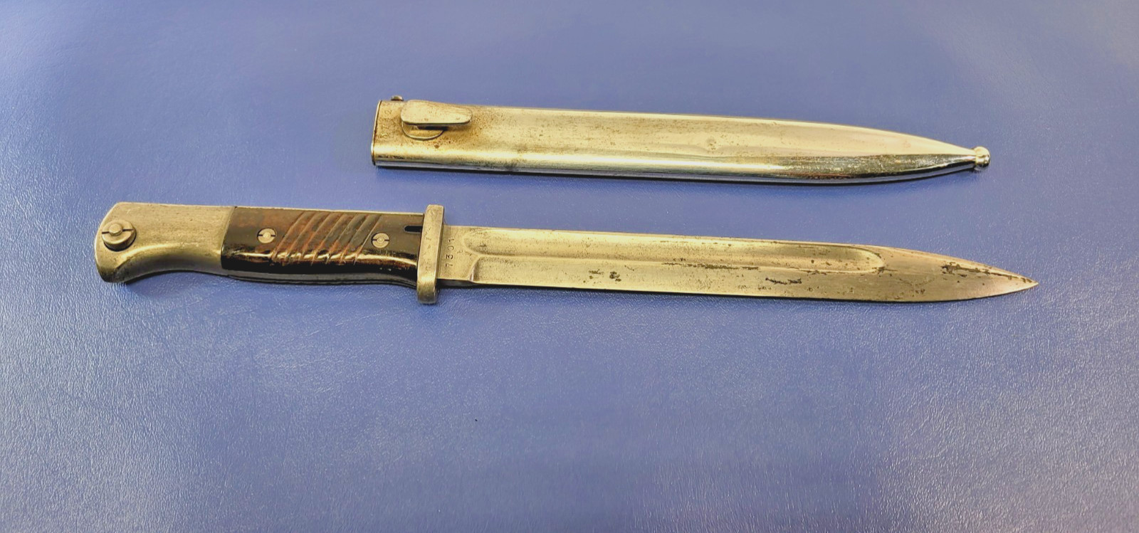 WWII German K98 98K Mauser Rifle Bayonet Knife Eickhorn c. 1939 + Sheath TR2014 WWII German K98 98K Mauser Rifle Bayonet Knife Eickhorn c. 1939 + Sheath TR2014
