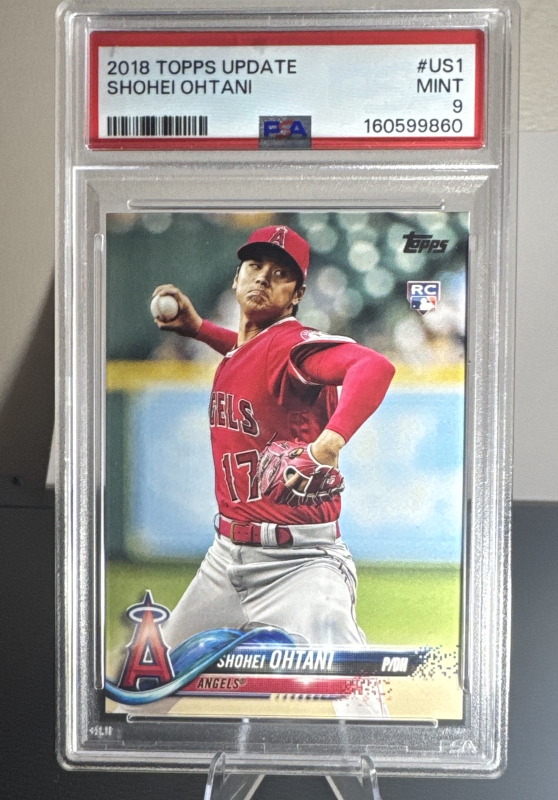 2018 Topps Update Series - Shohei Ohtani #US1 Pitching, Red Jersey (RC)