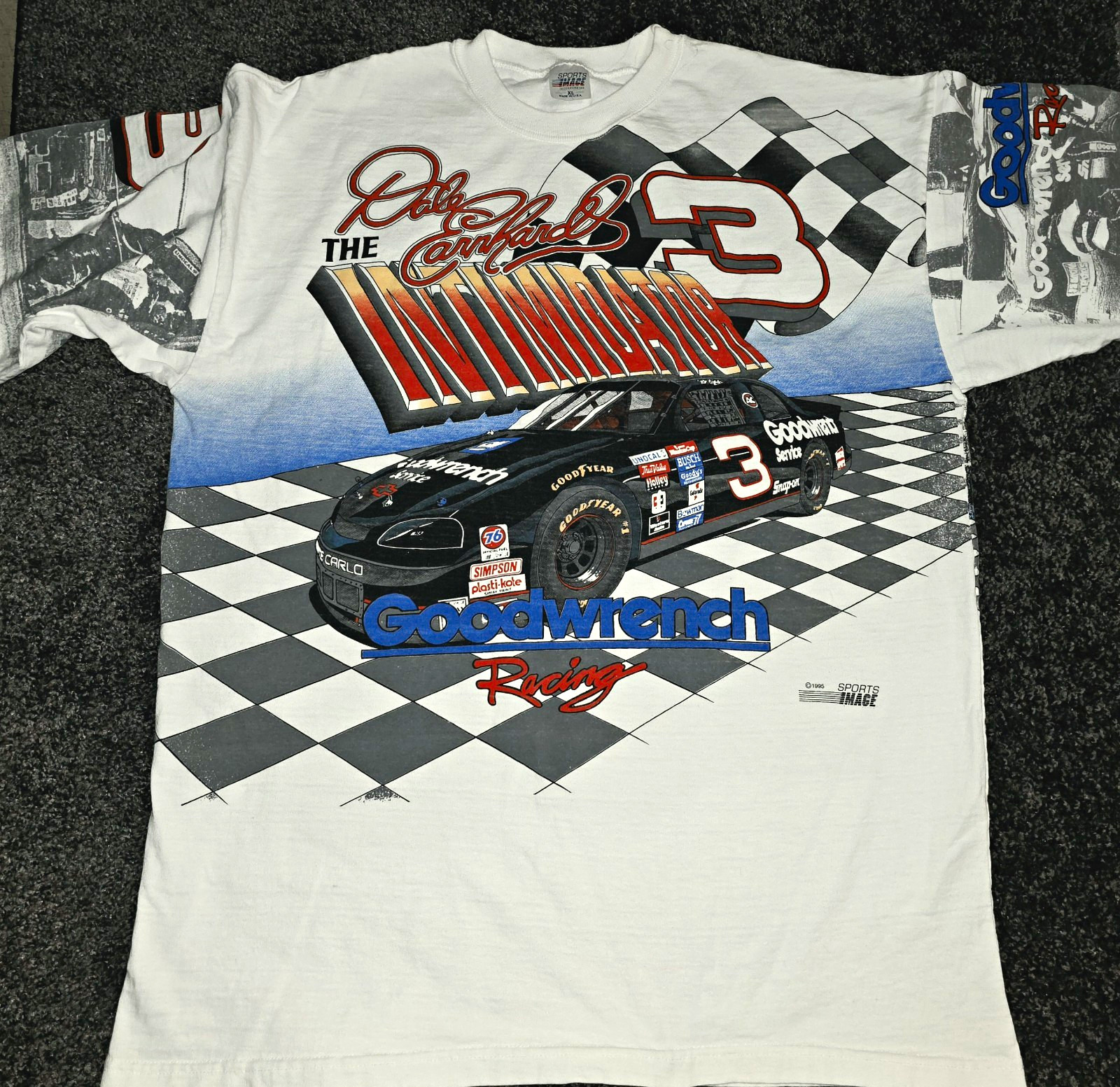 MINT Vtg 1995 Dale Earnhardt AOP Shirt XL Unworn The Intimidator NASCAR Car