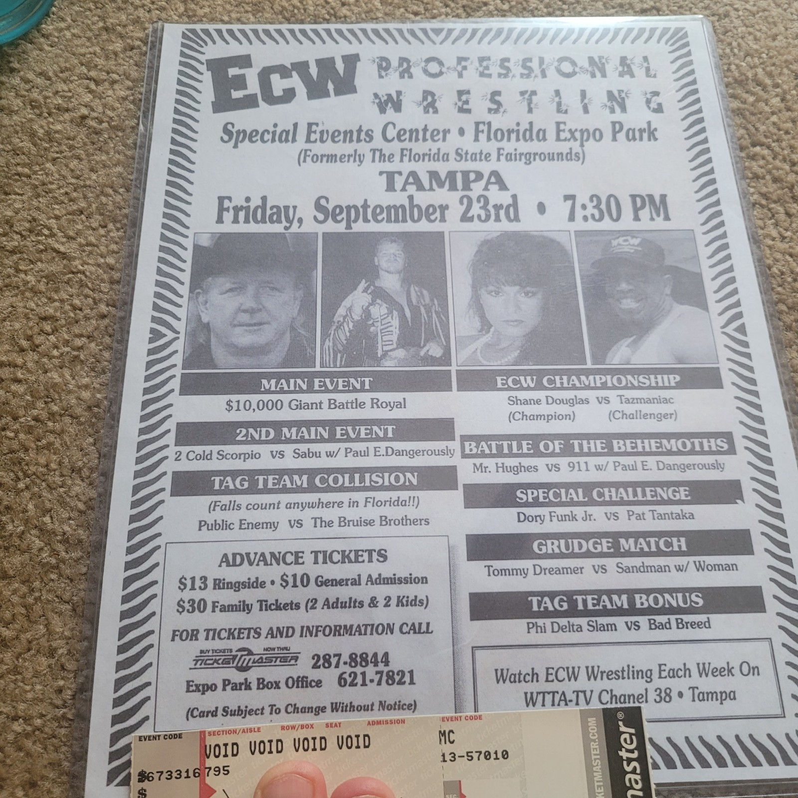 ecw wrestling flyer vintage tampa fl,sabu,wwe,wwf wcw,pro Wrestling,aew,taz ecw wrestling flyer vintage tampa fl,sabu,wwe,wwf wcw,pro Wrestling,aew,taz