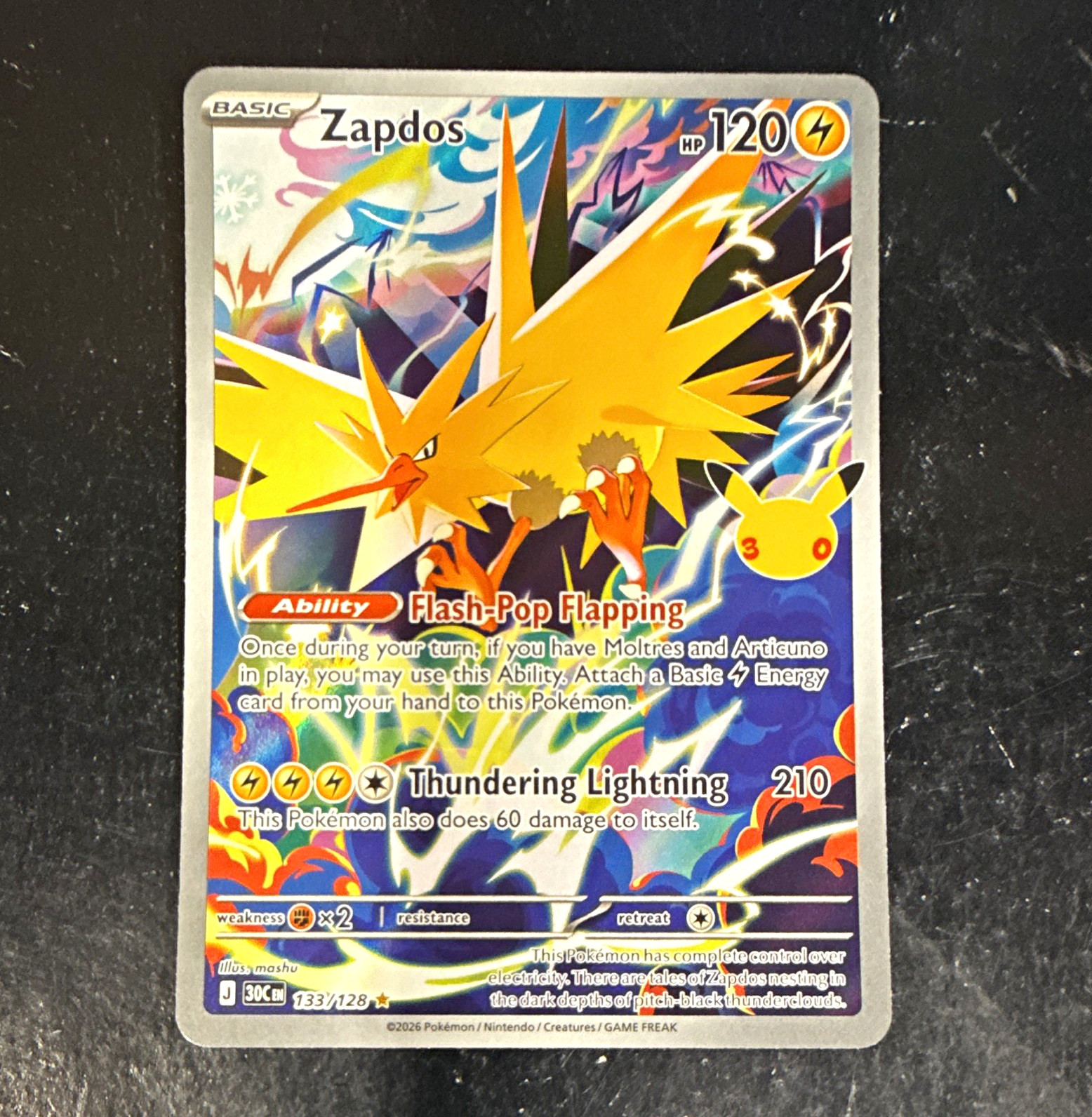 Pokemon TCG Zapdos Scarlet & Violet 151 133/128 IR Full Art Holo EN HP120