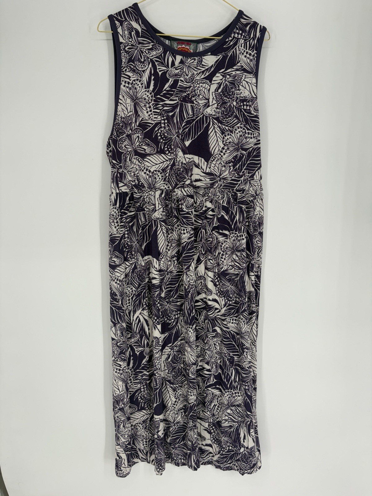 NWT Johnny Was Carioca Easy Fit Tank Dress Size XL $198 Butterfly Pattern Purple