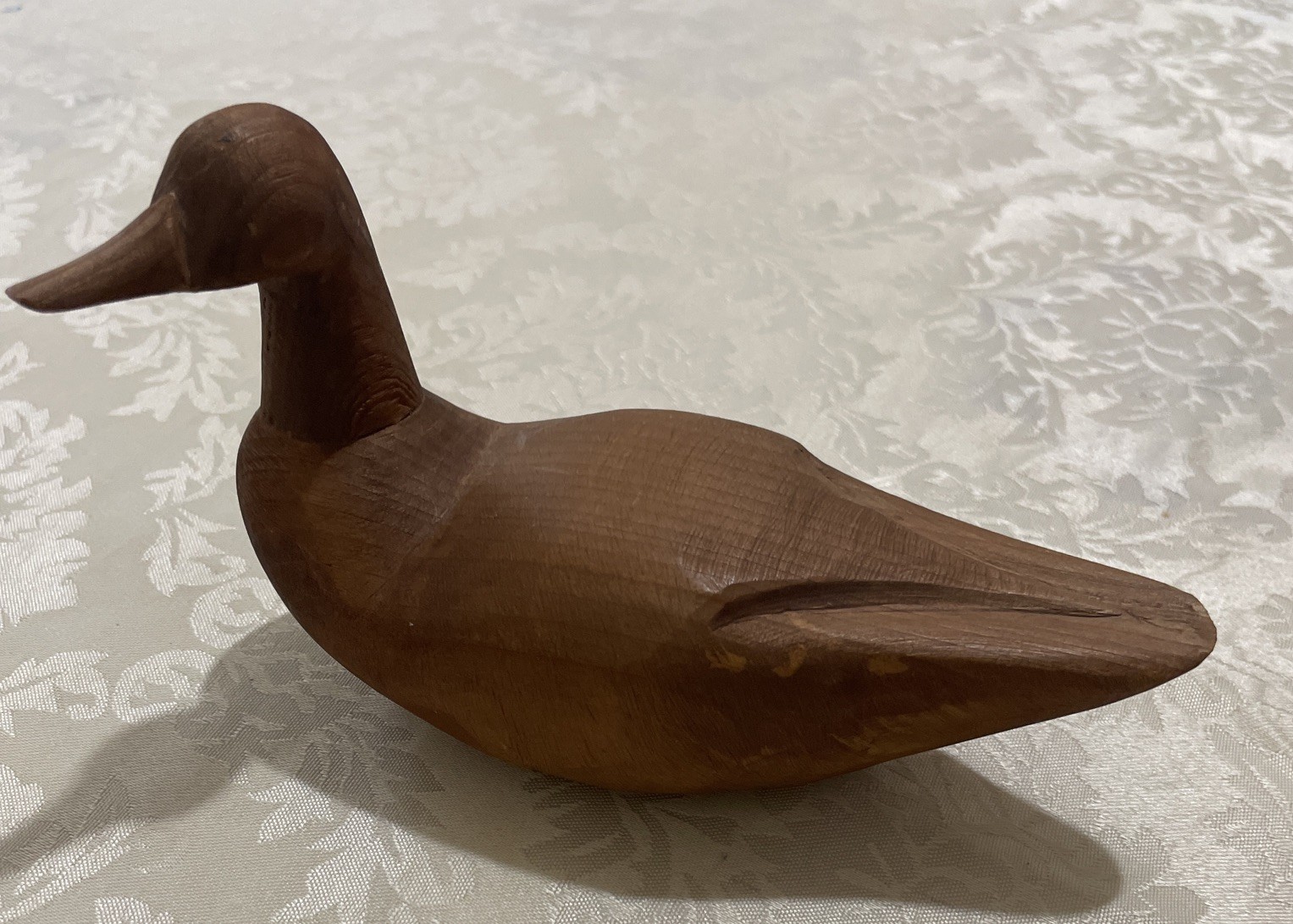 Vintage Hand Carved Duck Figurine Signed Vintage Hand Carved Duck Figurine Signed