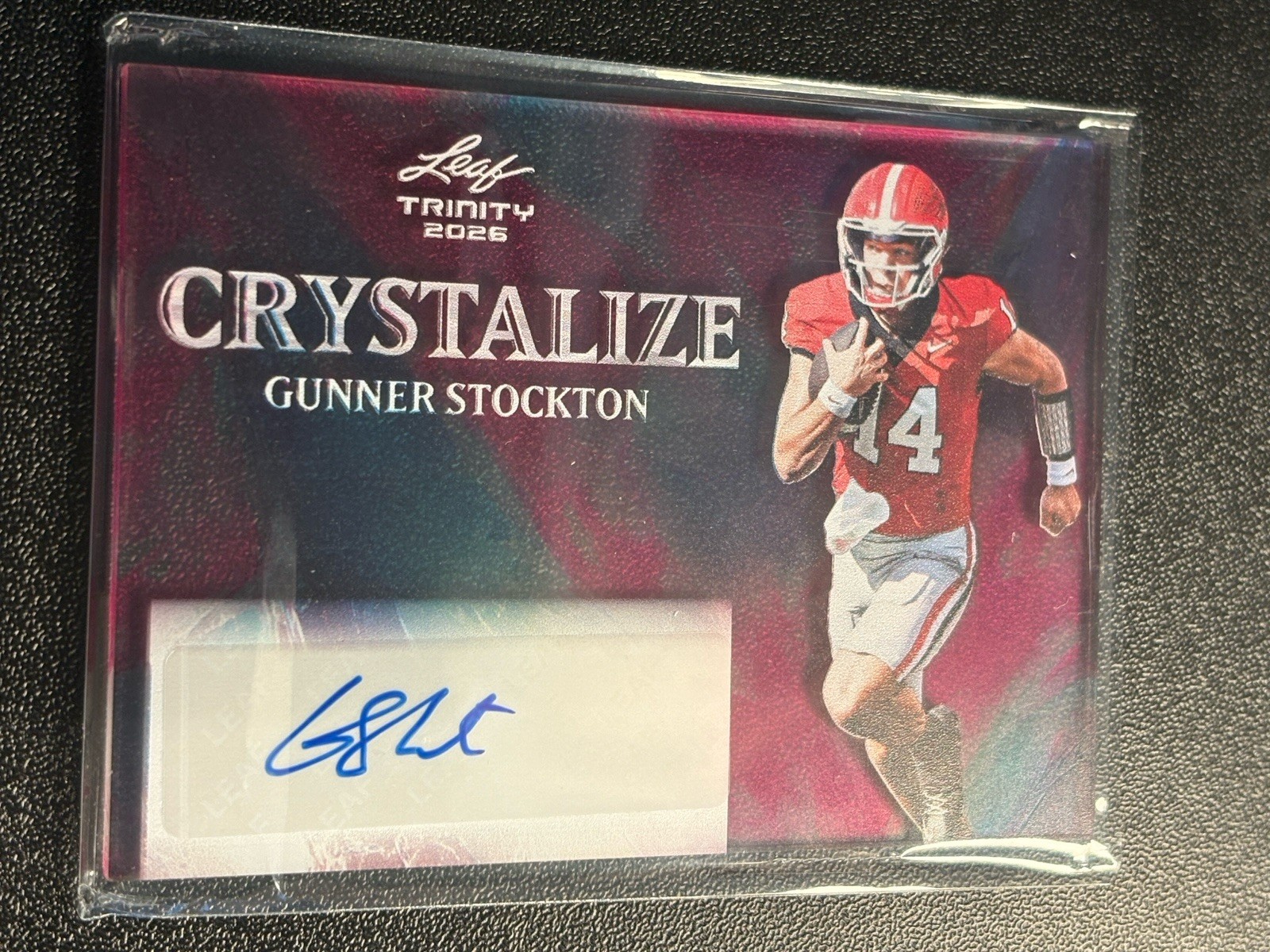 Gunner Stockton 2026 Leaf Trinity Football Crystalize Auto Georgia Bulldogs Gunner Stockton 2026 Leaf Trinity Football Crystalize Auto Georgia Bulldogs